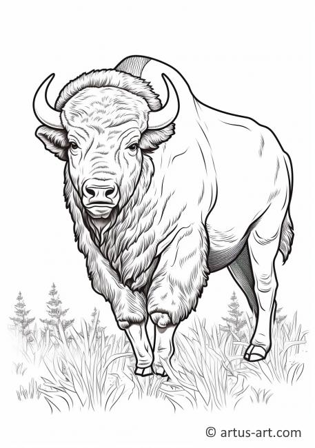 American Bison Coloring Page For Kids